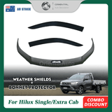 Bonnet Protector & Injection Weather Shield for Toyota Hilux Single / Extra Cab 2015-2020 2PCS