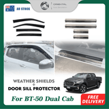 Weather Shields & Door Sill Protector For Mazda BT-50 BT50 Dual Cab 2020-Onwards