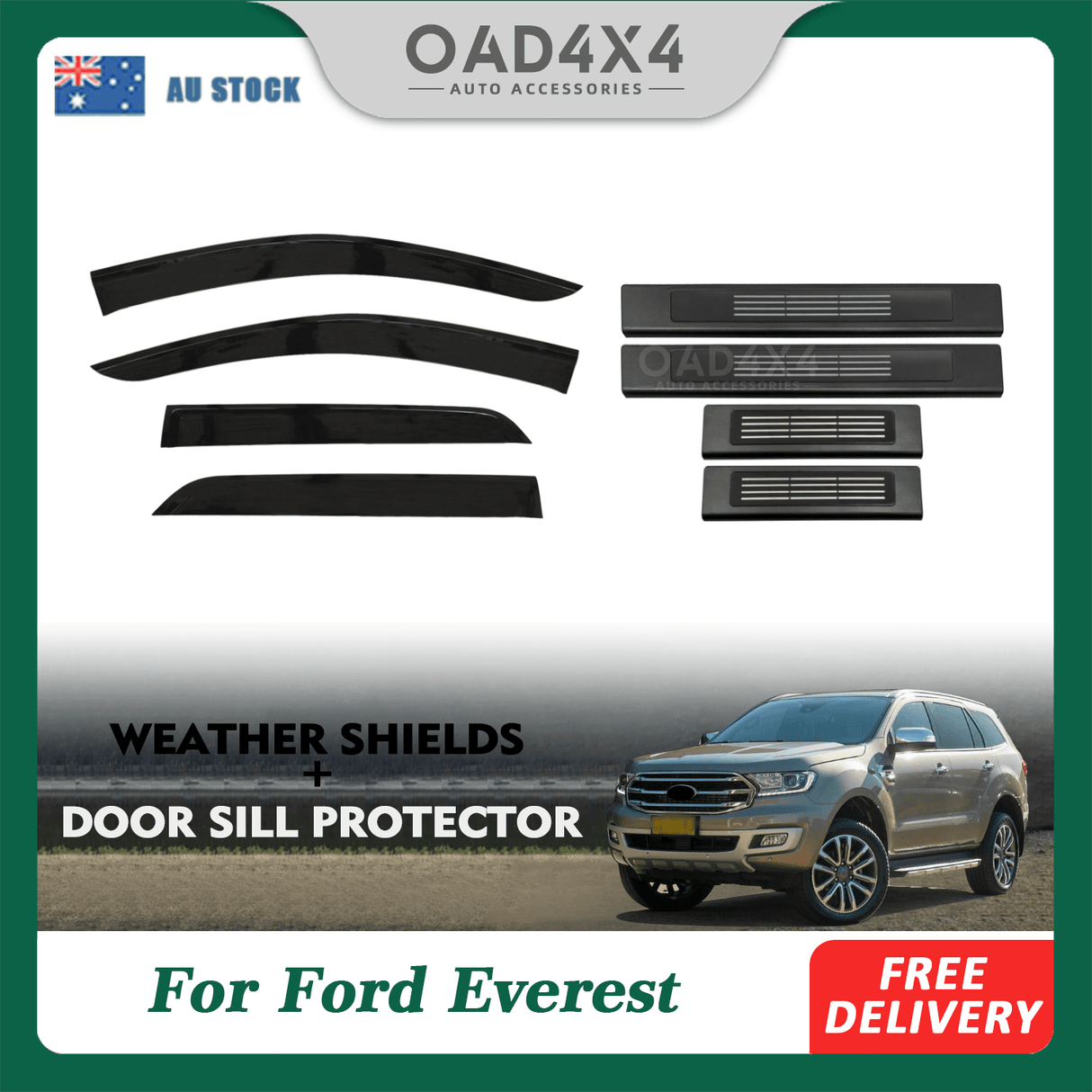 Weather Shields & Door Sill Protector For Ford Everest UA/UA II 2015-2022