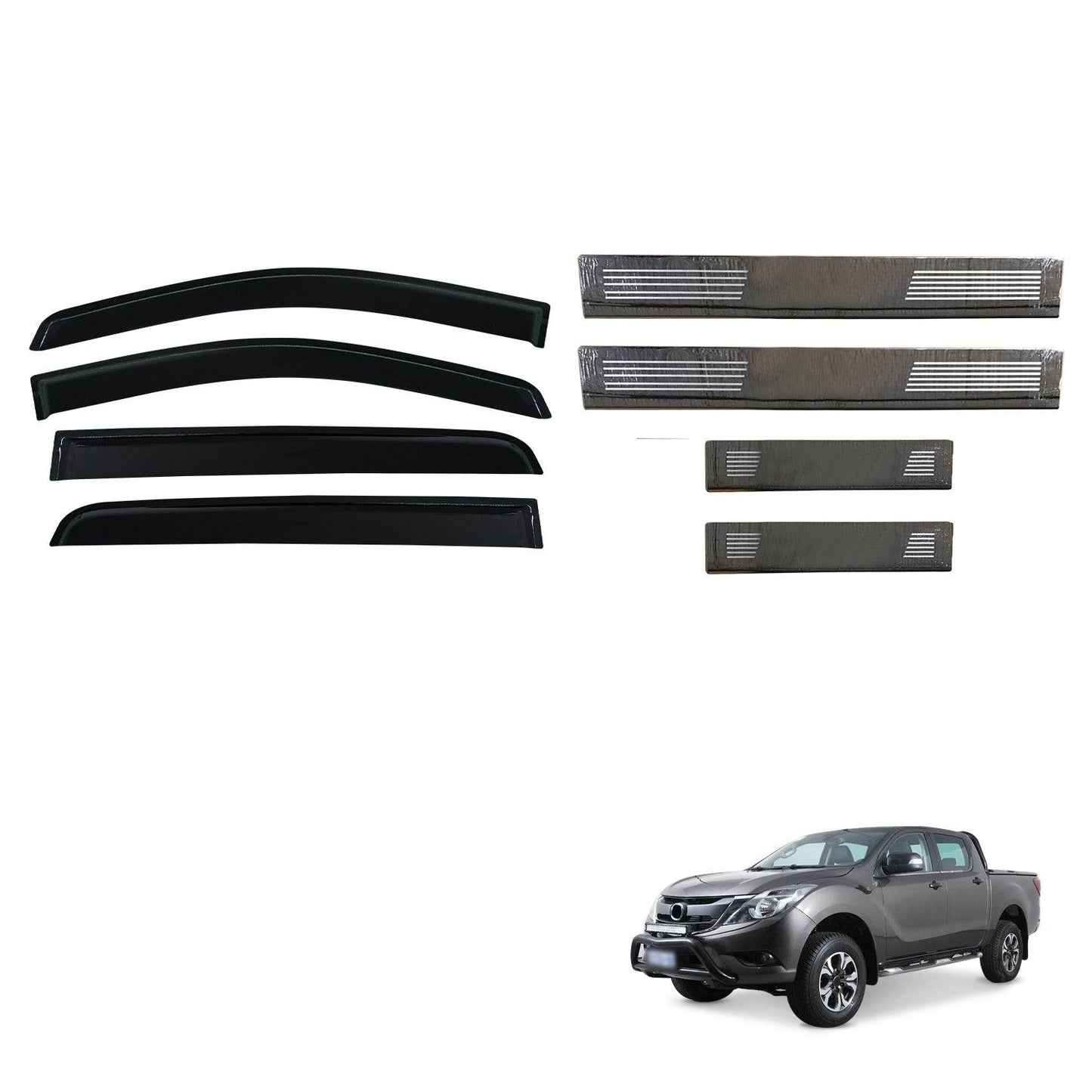 Pre-order Injection Weather Shields & Door Sill Protector For Mazda BT-50 BT50 Dual Cab 2011-2020