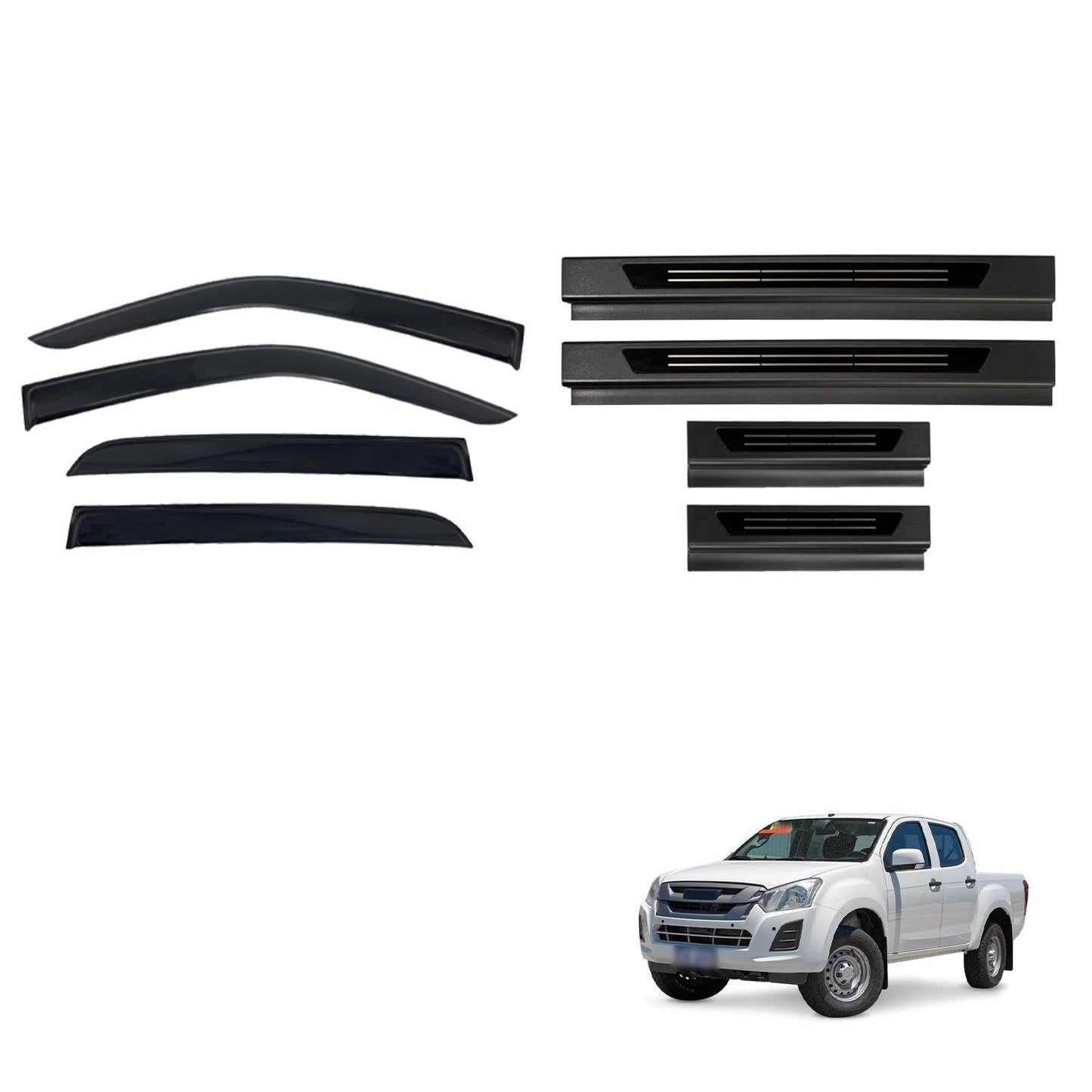 Injection Weather Shields & Door Sill Protector For ISUZU DMAX D-MAX Dual Cab 2020-Onwards