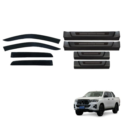 Injection Weather Shields & Door Sill Protector for Toyota Hilux Dual Cab 2015-Onwards