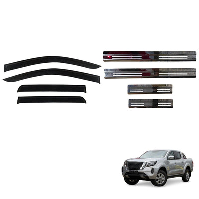 Injection Weather Shields & Door Sills Protector for Nissan Navara NP300 Dual Cab D23