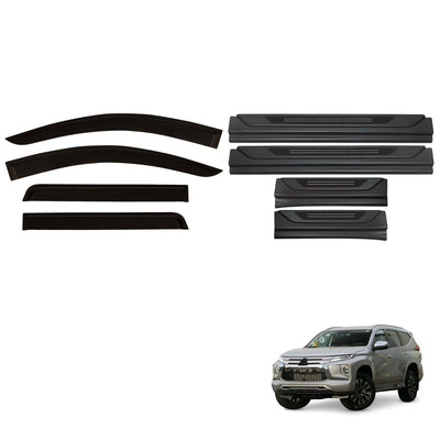 Injection Weather Shields & Door Sill Protector For Mitsubishi Pajero Sport 2015-Onwards