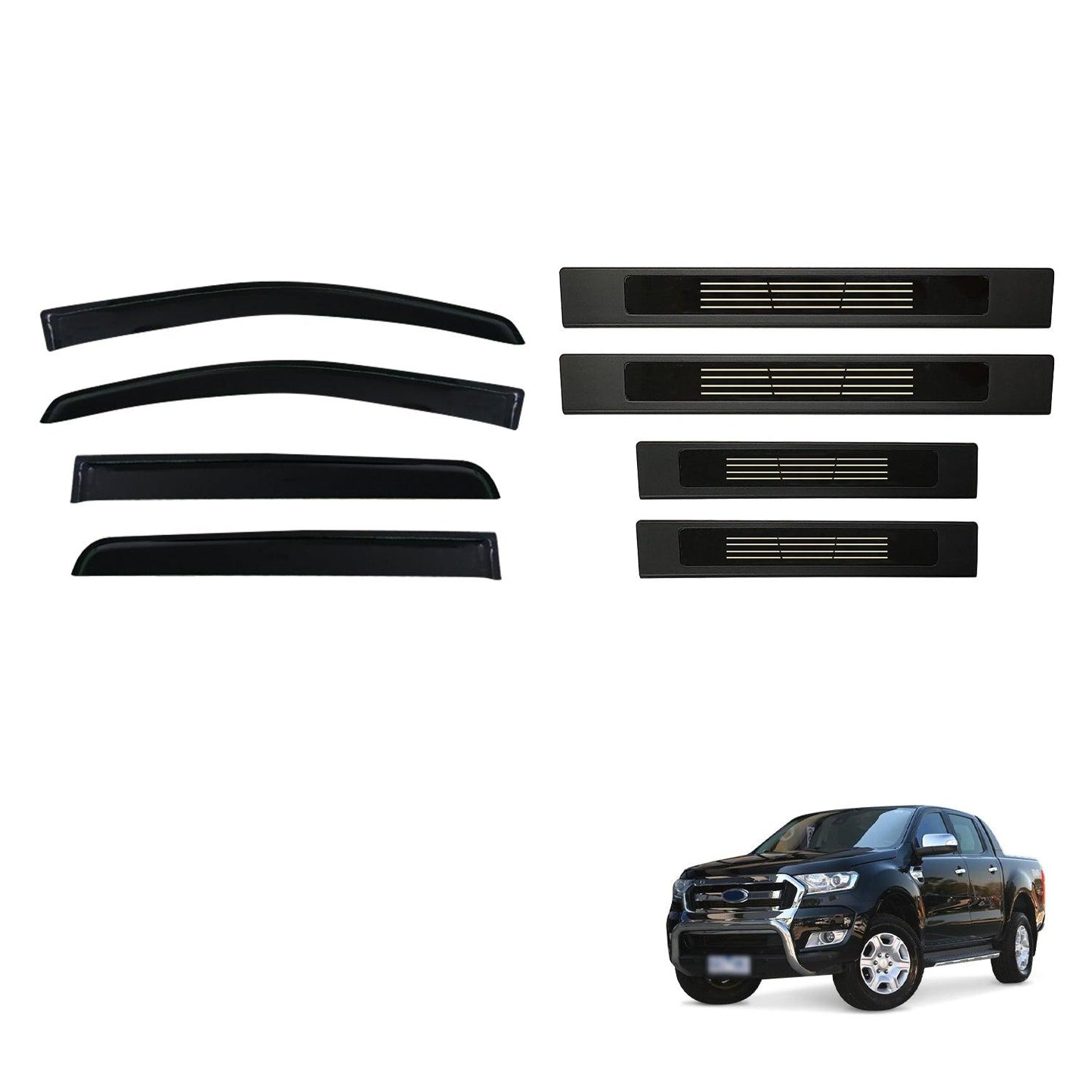 Injection Weather Shields & Door Sills Protector for Ford Ranger Dual Cab 2011-2022