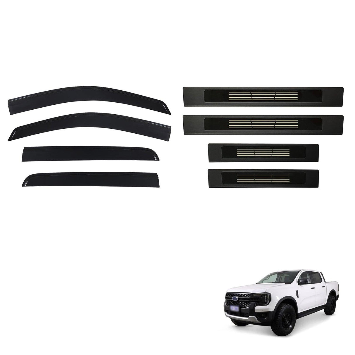 Weather Shields & Door Sill Protector For Ford Ranger Dual Cab Next-Gen 2022-Onwards