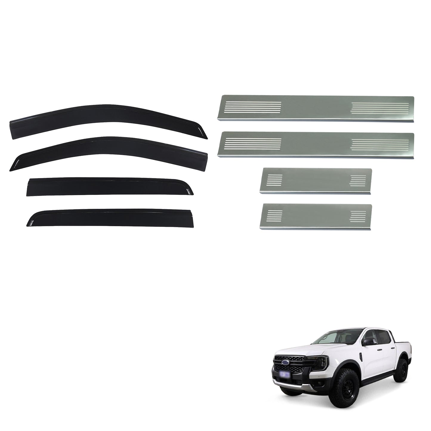 Injection Weather Shields & Door Sill Protector For Ford Ranger Dual Cab Next-Gen 2022-Onwards