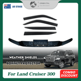 Bonnet Protector & Stainless Edge Weather Shields for Toyota Landcruiser 300 2021-Onwards