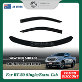 Bonnet Protector & Weather Shields for Mazda BT-50 BT50 Single / Extra Cab 2011-2020 2PCS