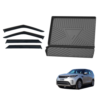 Premium Weather shields & 3D TPE Cargo Mat for Land Rover Discovery 5 2017-Onwards Weather Shields Window Visor Boot Mat