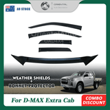 Bonnet Protector & Luxury Weather Shields for ISUZU DMAX D-MAX Extra Cab 2020-Onwards