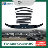 Bonnet Protector & Widened Luxury Weather Shields for Toyota LandCruiser 300 2021-Onwards