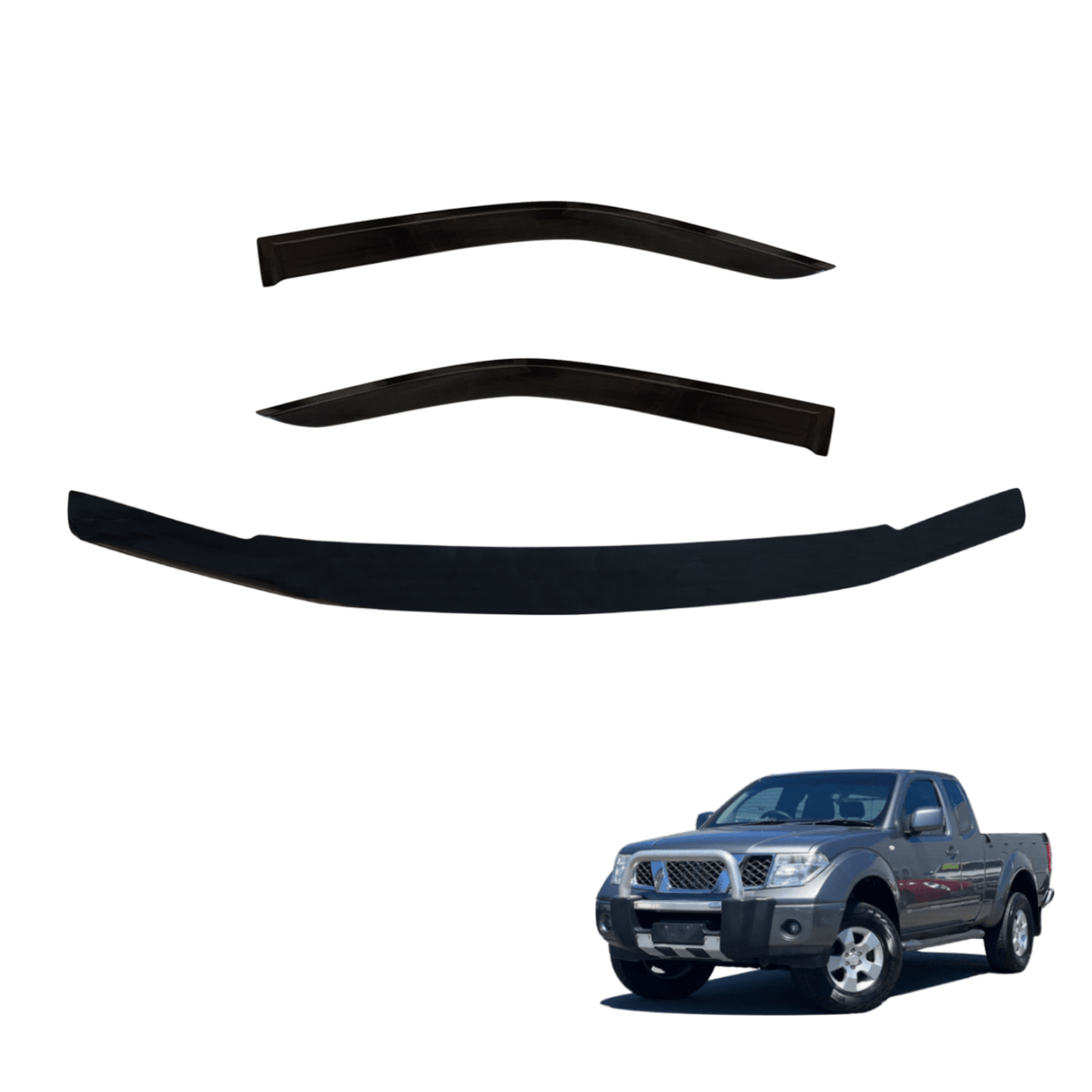 Bonnet Protector & Weather Shields for Nissan Navara D40 Extra Cab 2005-2010 Spanish Model