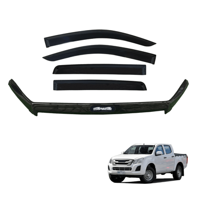 Bonnet Protector & Injection Weather Shields for ISUZU DMAX D-MAX Dual Cab 2012-2016