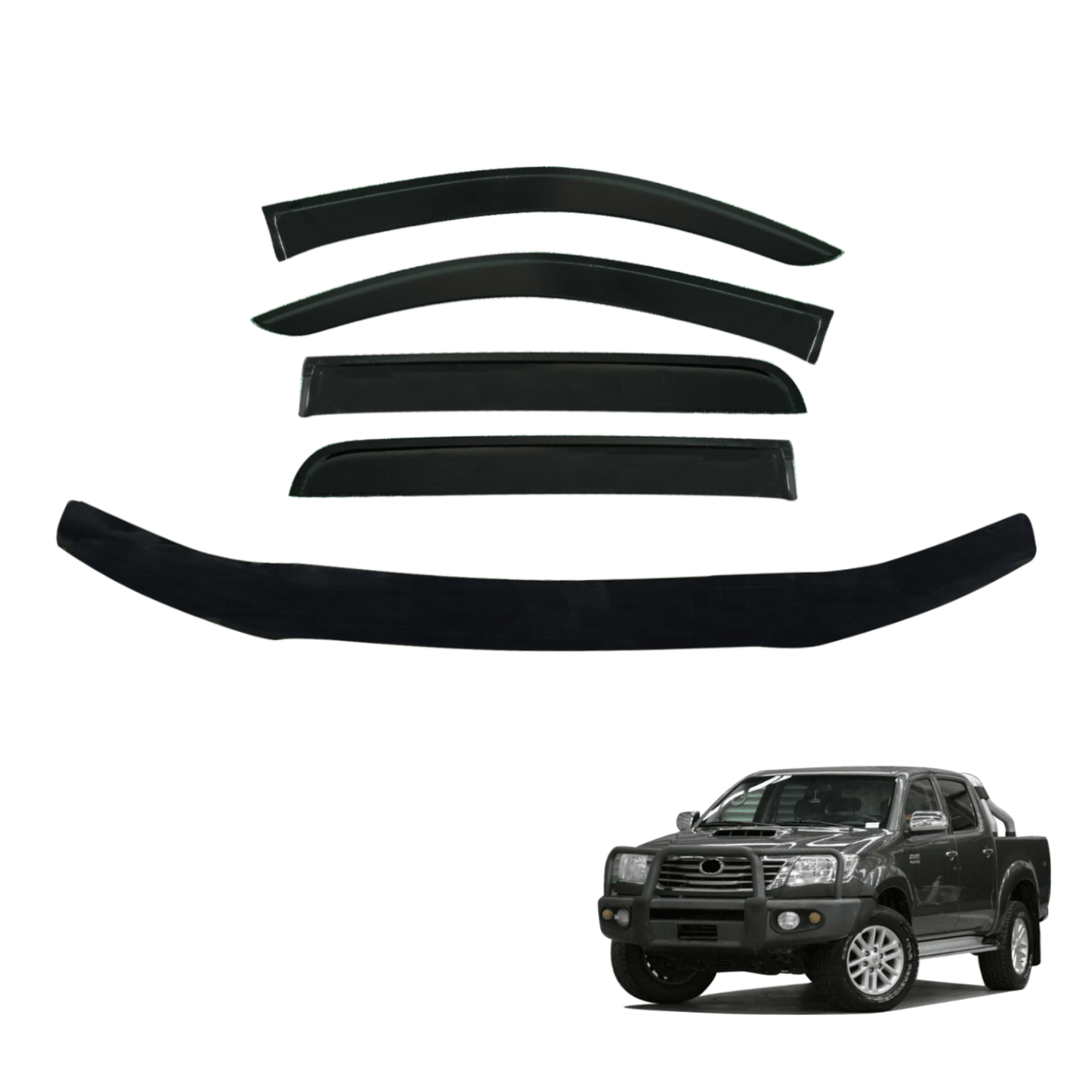 Bonnet Protector & Injection Weather Shield for Toyota Hilux Dual Cab 2011-2015