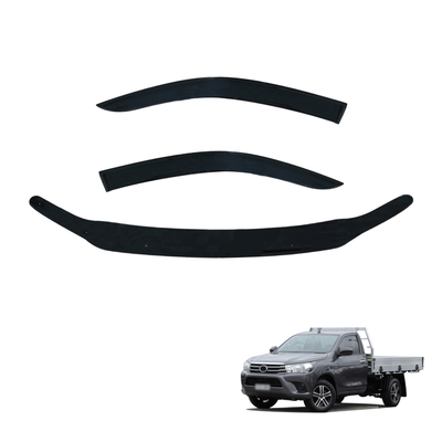 Bonnet Protector & Injection Weather Shield for Toyota Hilux Single / Extra Cab 2015-2020 2PCS