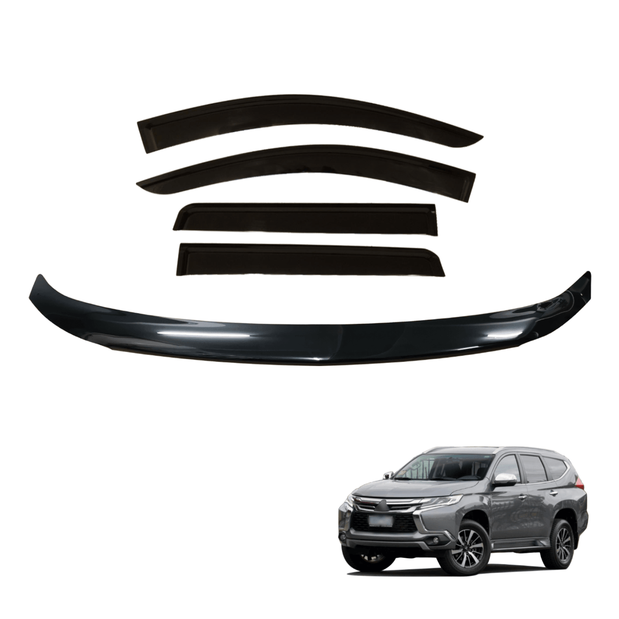 Bonnet Protector & Injection Weather Shield for Mitsubishi Pajero Sport QE Series 2015-2019