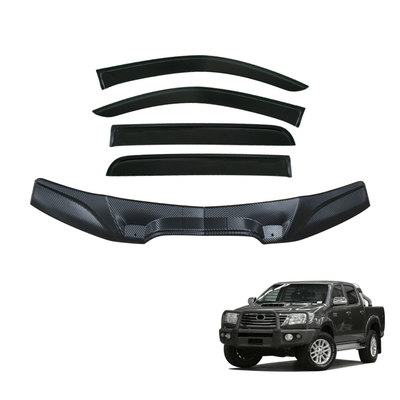 Bonnet Protector & Injection Weather Shield for Toyota Hilux Dual Cab 2011-2015