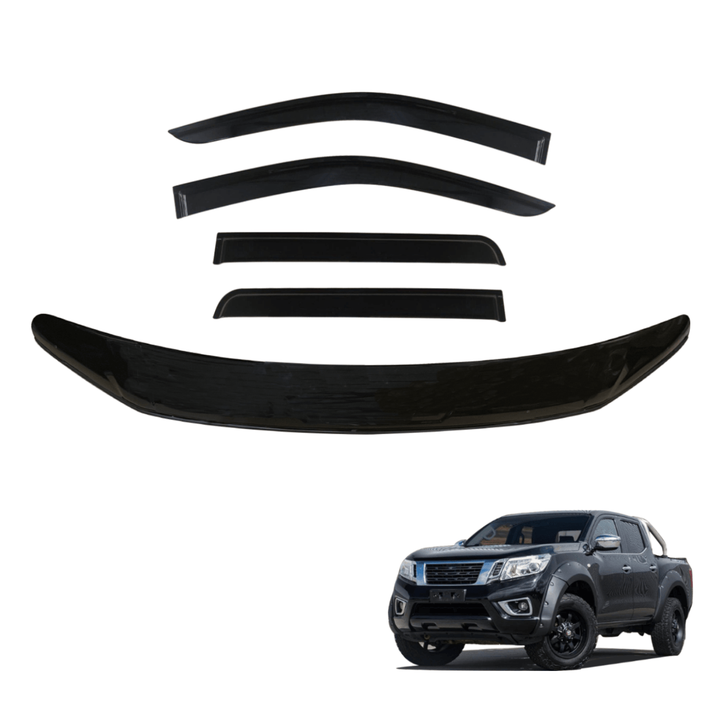 Bonnet Protector & Injection Weather Shield for Nissan NP300 D23 Dual Cab 2015-2020