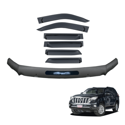 Bonnet Protector & Widened Luxury Weather Shields for Toyota Land Cruiser Prado 150 2013-2017 6PCS