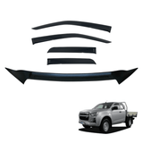 Bonnet Protector & Luxury Weather Shields for ISUZU DMAX D-MAX Extra Cab 2020-Onwards