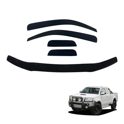 Bonnet Protector & Weather Shields for Toyota Hilux Extra Cab 2011-2015 4PCS