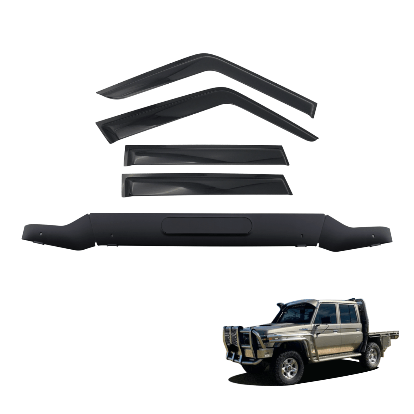 Bonnet Protector & Weather Shields for Toyota Land Cruiser 70 76 79 Series 2007-2023