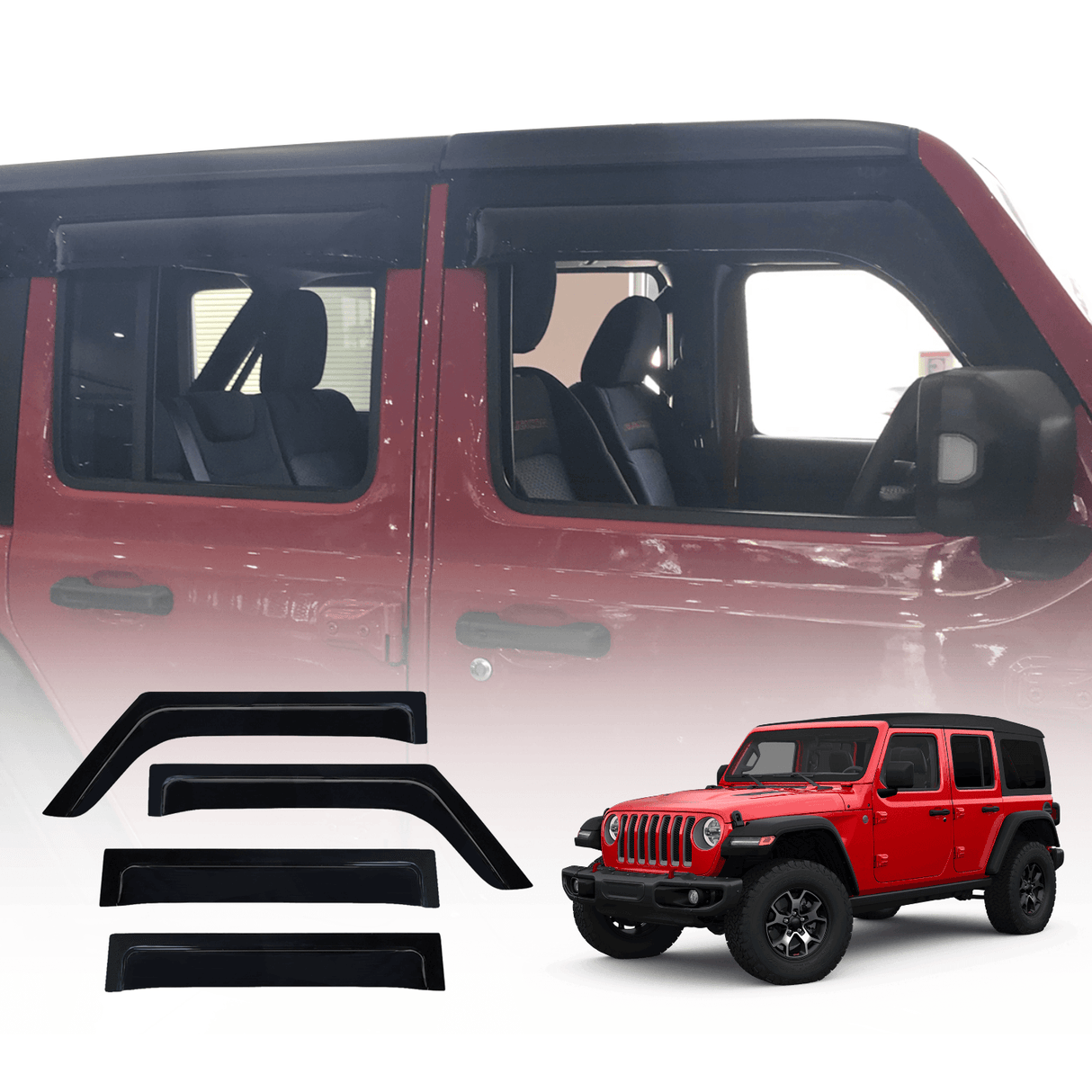 Widened Weather Shields for Jeep Wrangler JL Series 2018-Onwards