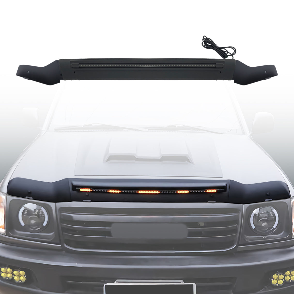 Bonnet Protector with LED Lights for Toyota LandCruiser 70 76 78 79 2007-2023