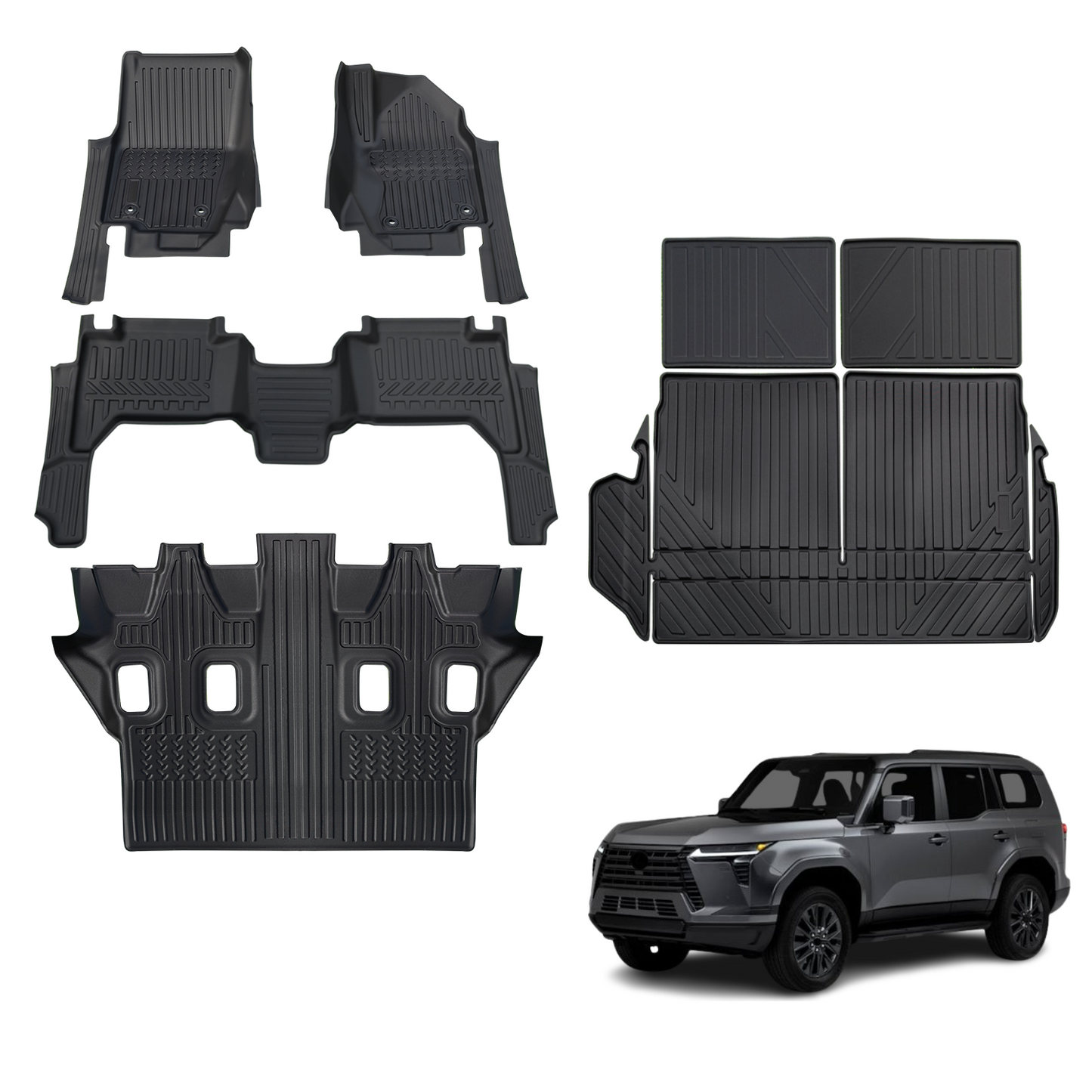 5D TPE Car Floor Mats for Lexus GX550 7 Seats 2024-Onwards