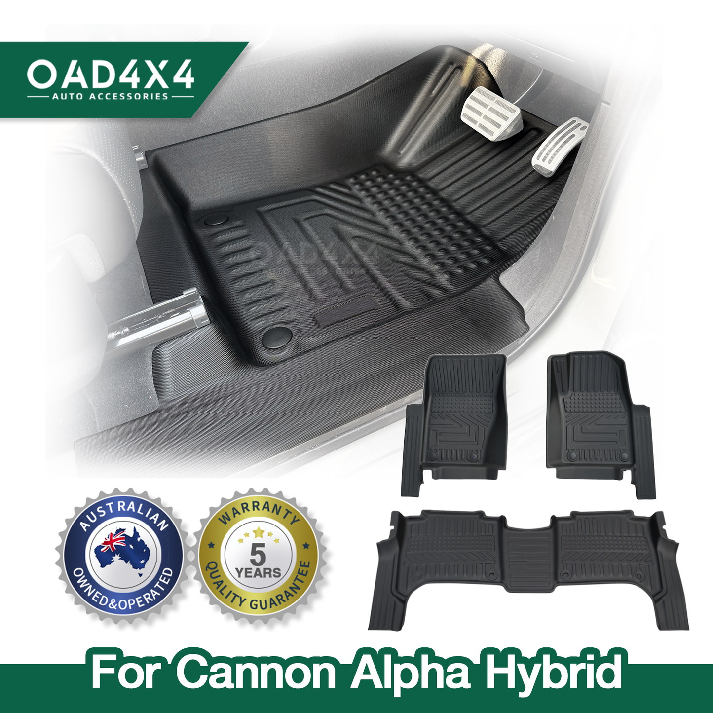 5D TPE Car Floor Mats for GWM Cannon Alpha 2024-Onwards