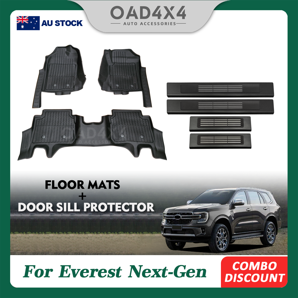 Floor Mats & Door Sill Protector for Ford Everest Next-Gen 2022-Onwards