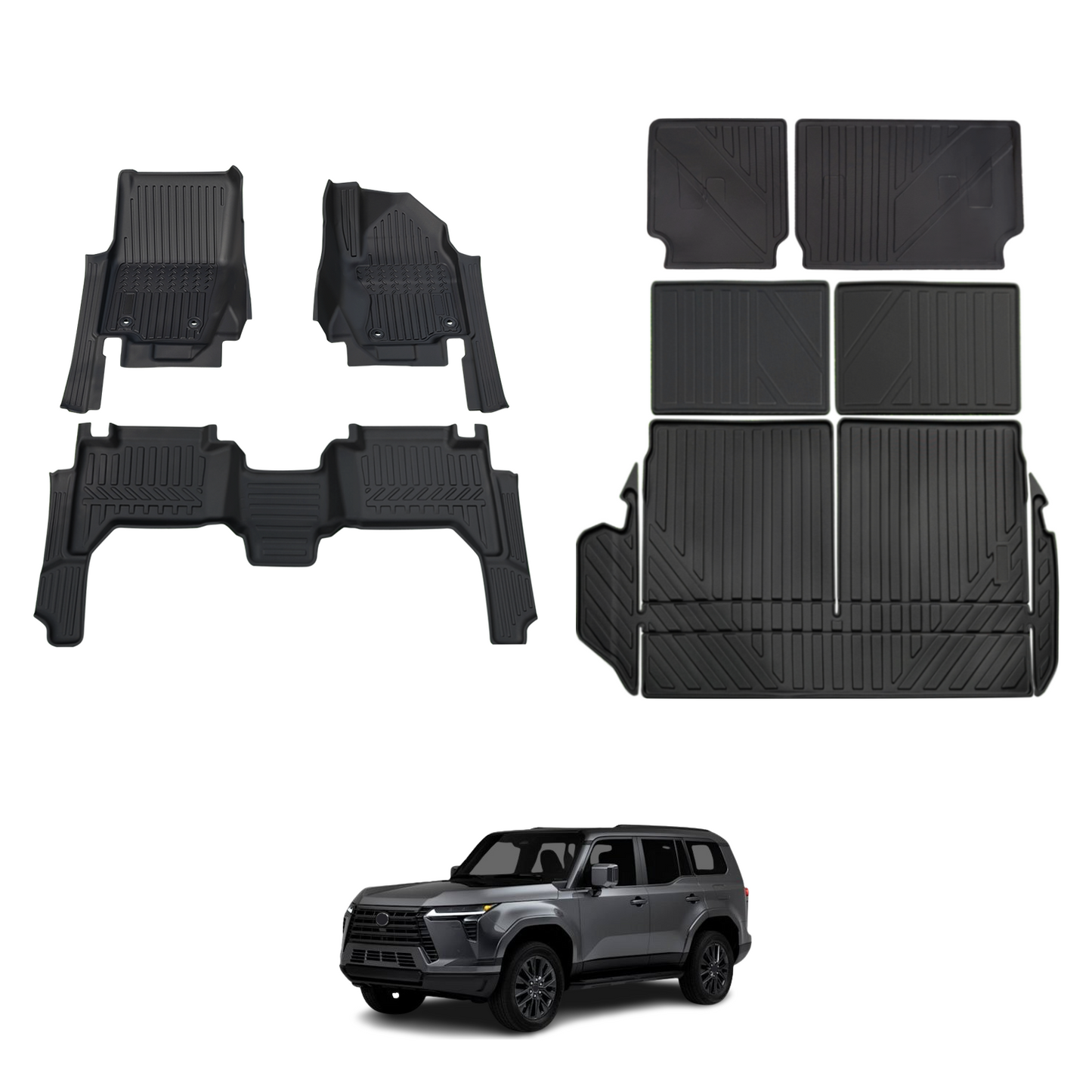 5D TPE Car Floor Mats for Lexus GX550 7 Seats 2024-Onwards