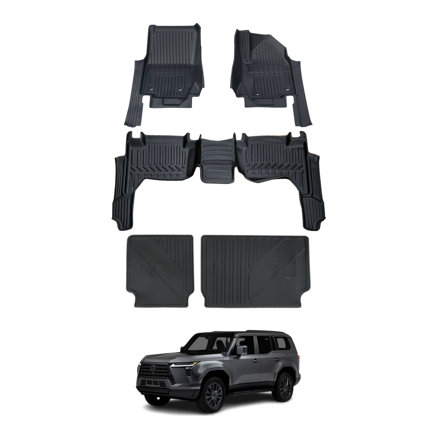 5D TPE Car Floor Mats for Lexus GX550 7 Seats 2024-Onwards