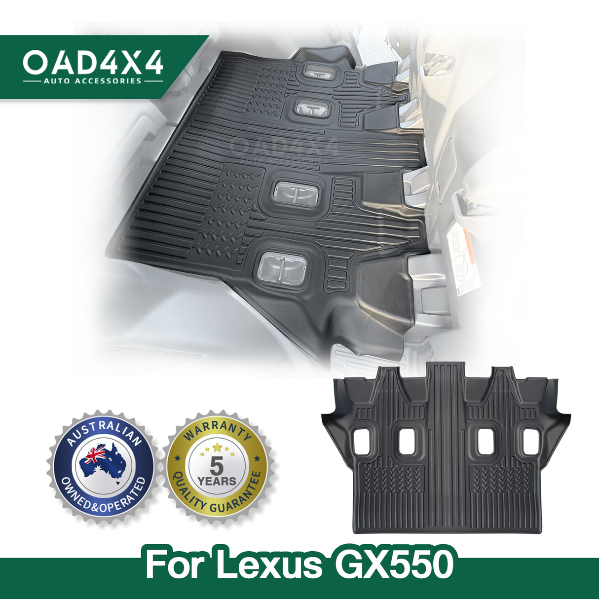 Third Row Car Floor Mats for Lexus GX550 2024-Onwards