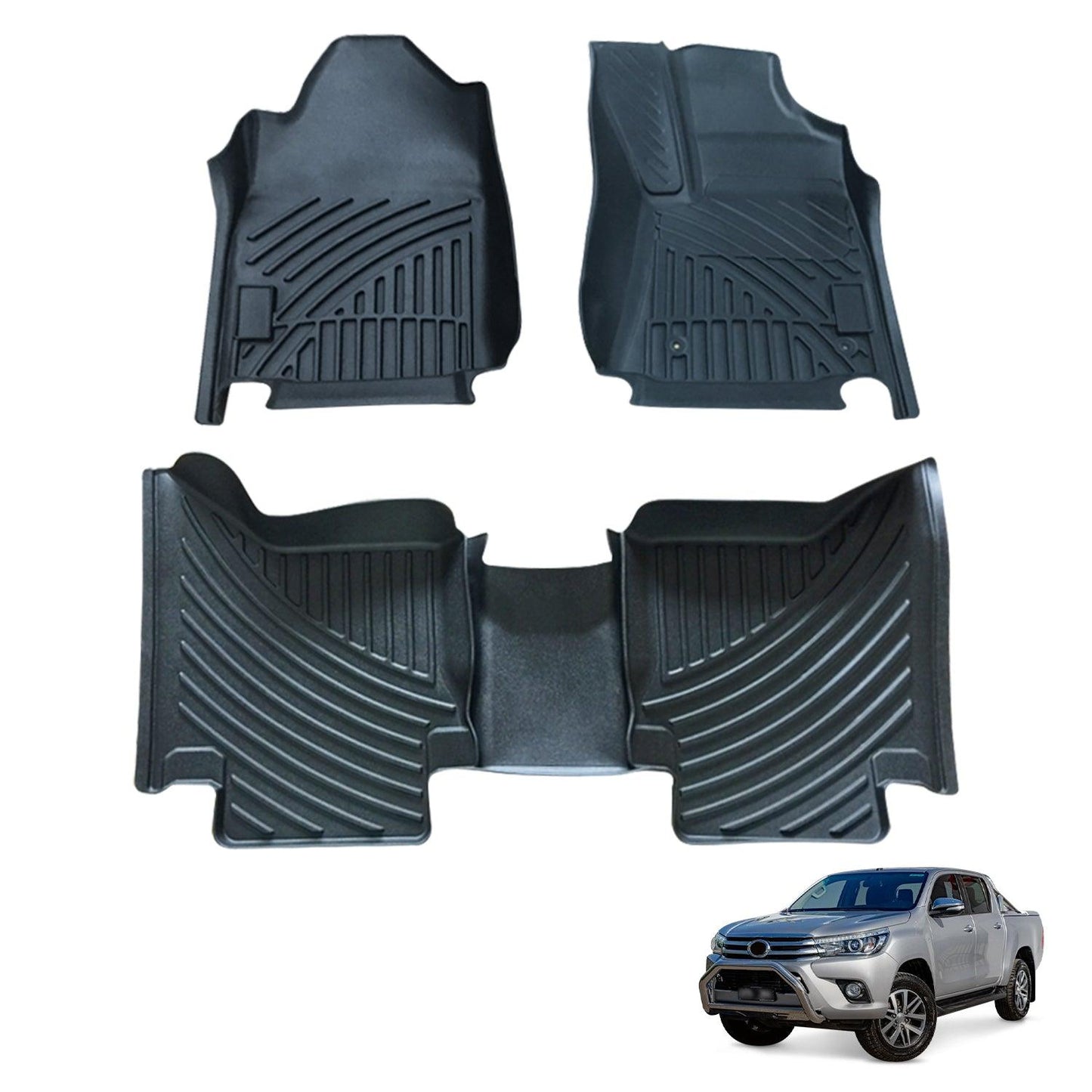 Premium Custom 3D Floor Mats Car Mats for Toyota Auto Hilux Dual Cab 2015-2024