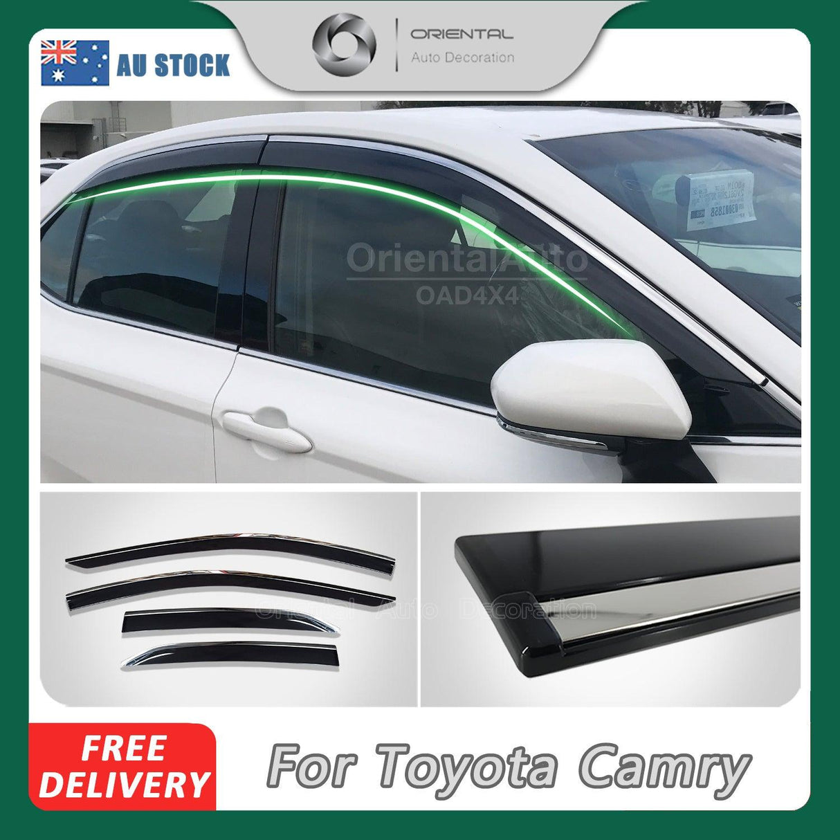 Stainless Edge Weather Shields For Toyota Camry 2017-2024