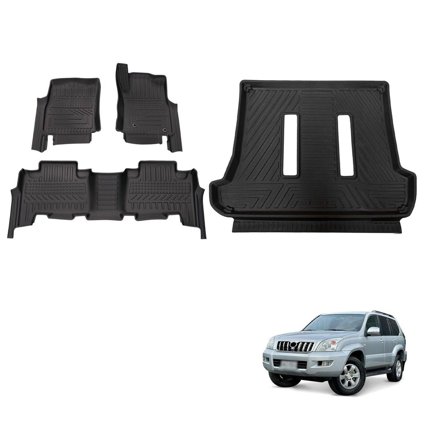 5D TPE Car Floor Mats for Toyota Landcruiser Prado 120 Auto 2003-2009