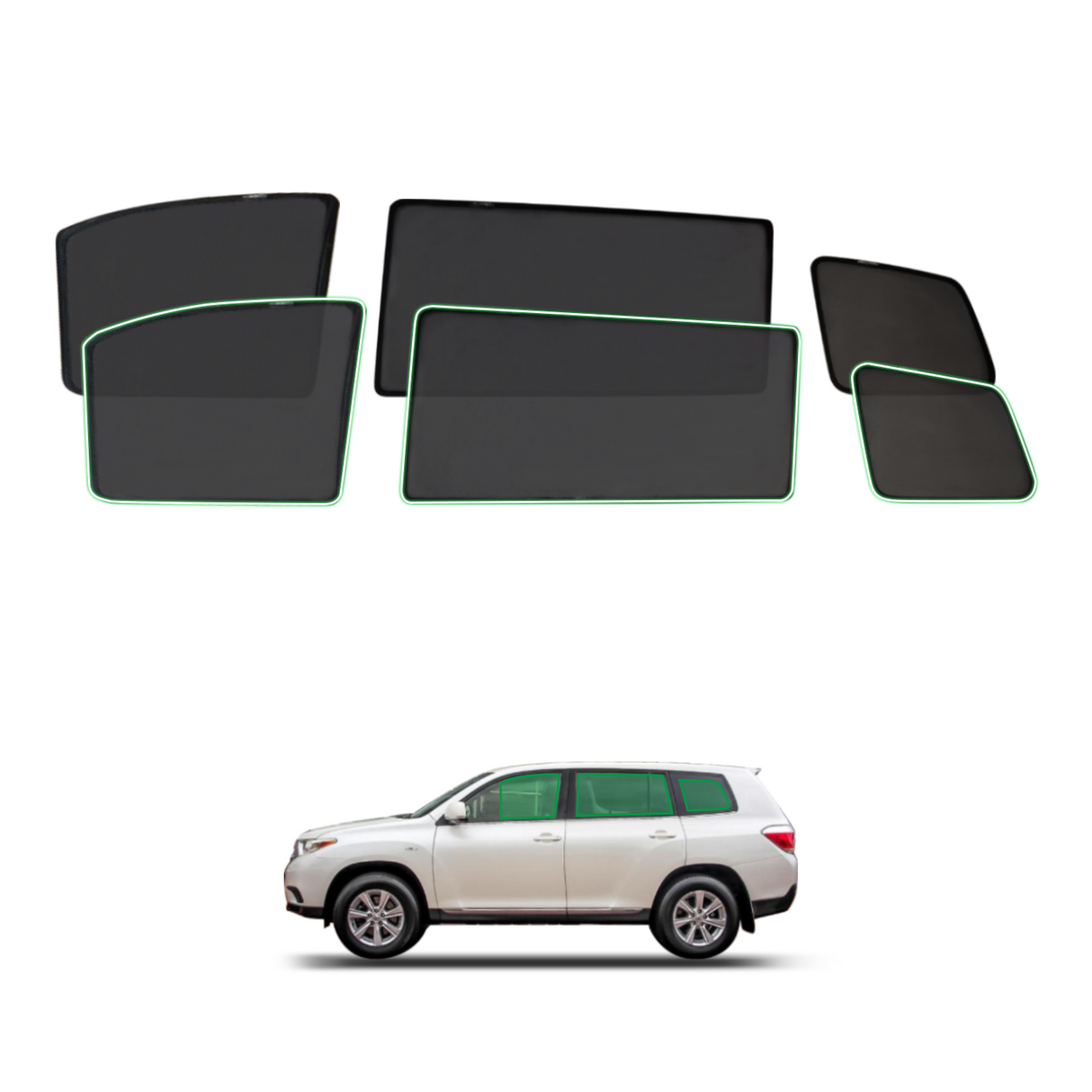 Magnetic Window Sun Shade for Toyota Kluger 2007-2013