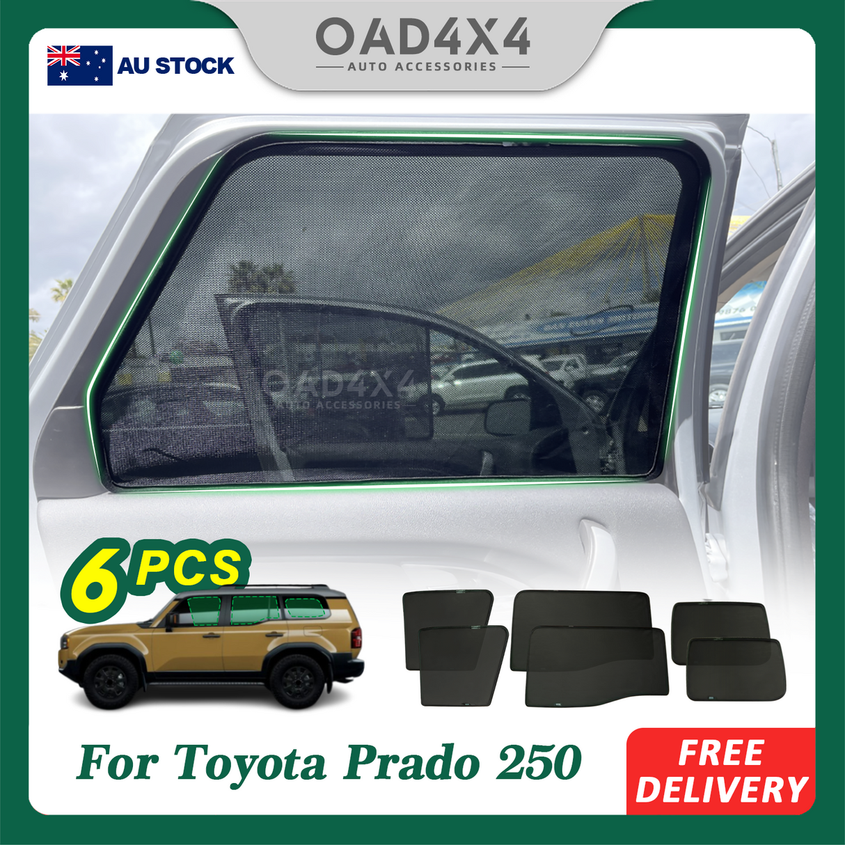 Magnetic Window Sun Shade for Toyota Land Cruiser Prado 250 LC250 2024-Onwards