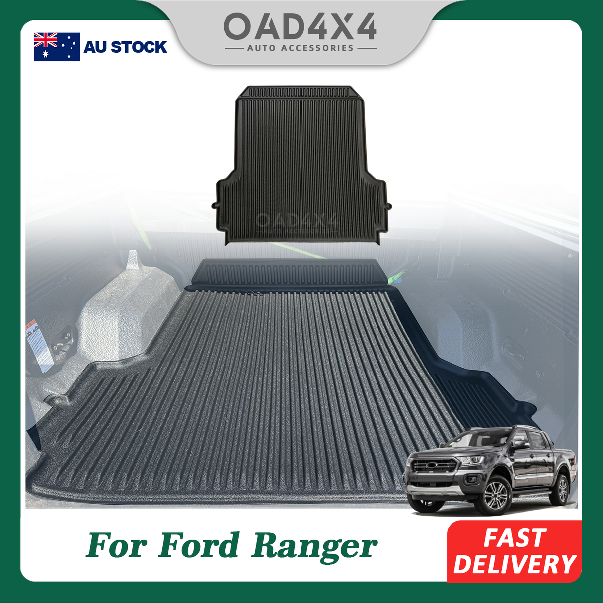 Ute Mat for Ford Ranger Dual Cab 2011-2022 with Factory Plastic Tub Liner