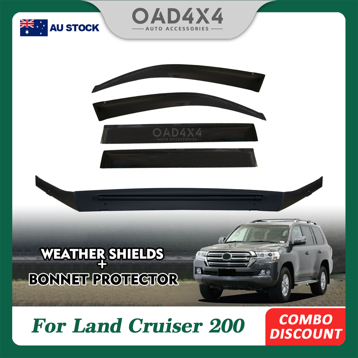 Bonnet Protector & Weather Shields for Toyota Landcruiser 200 Series 2016-2021