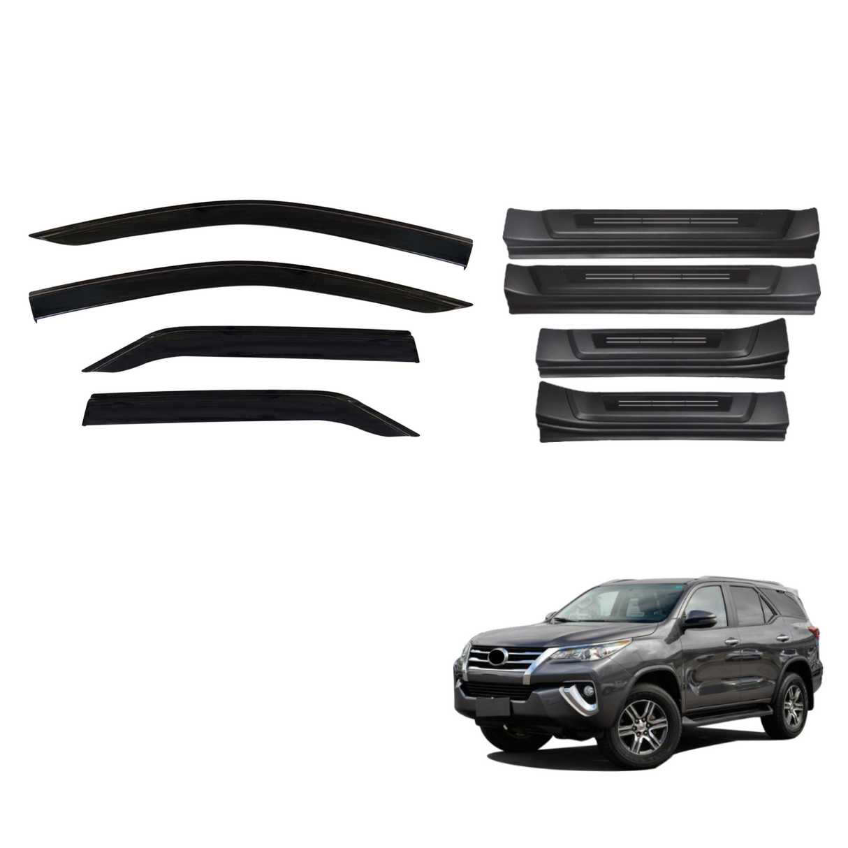 Weather Shields & Door Sill Protector For Toyota Fortuner 2015-Onwards