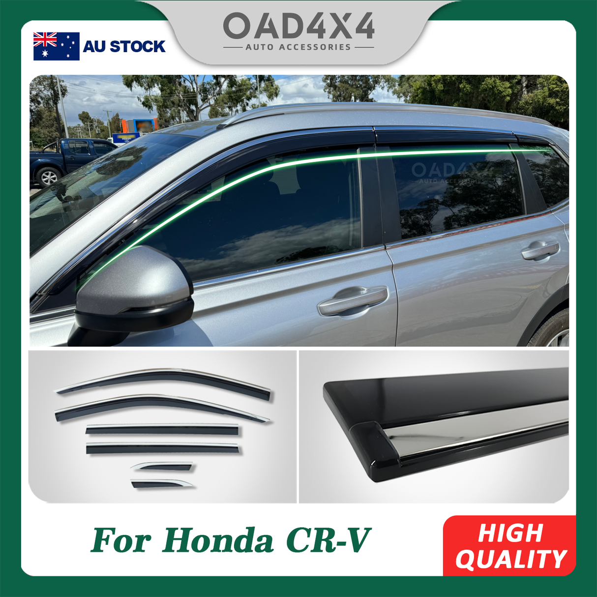 Stainless Edge Weather Shields for Honda CRV CR-V RS Series 2023-Onwards 6PCS