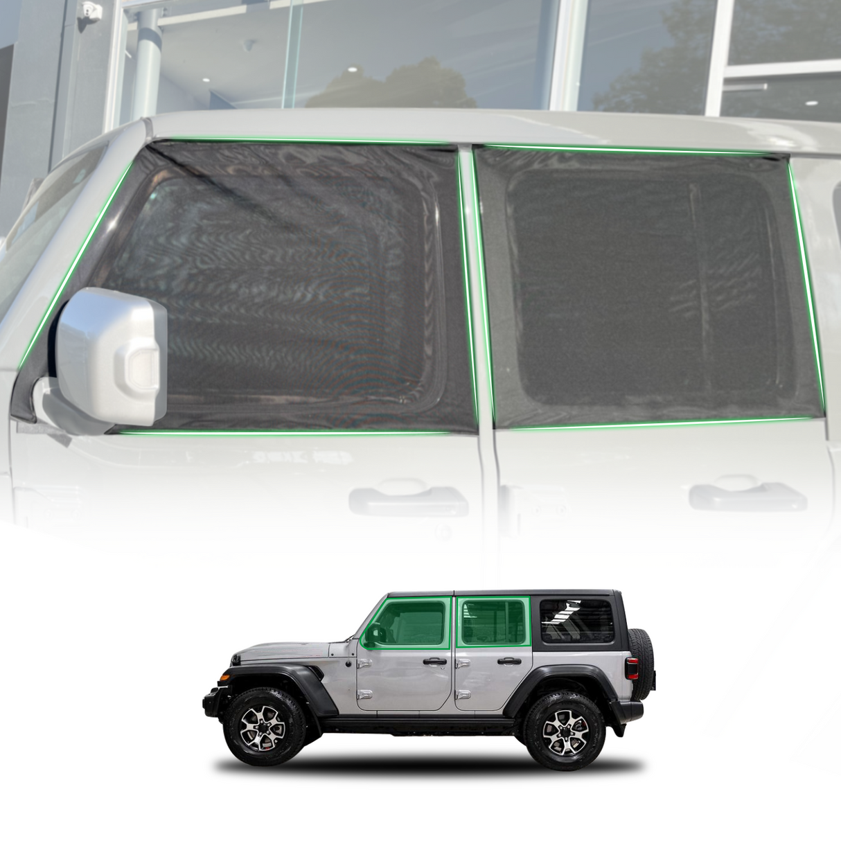 Car Window Sox Sun Shade for Jeep Wrangler JL Series 2018-Onwards