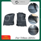 Premium Custom 3D Floor Mats for Mitsubishi Triton single cab MQ MR series 2015-2024 Model 2pcs Car Mat