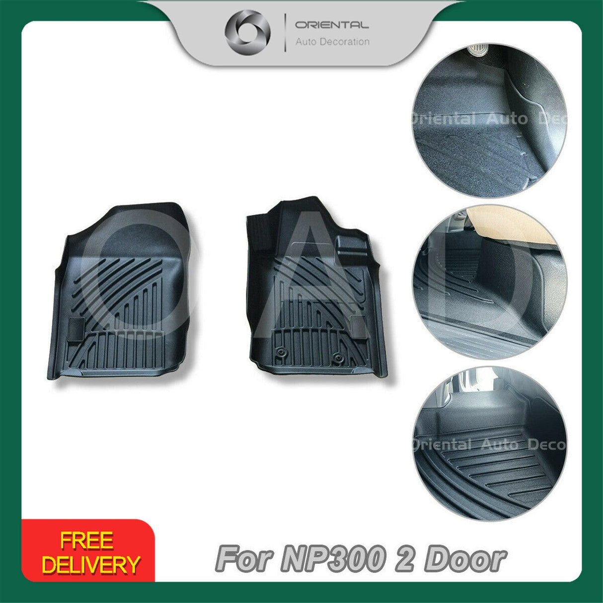 Premium Custom 3D Floor Mats for Nissan Navara NP300 D23 Extra / Single Cab 15+ Model 2pcs Car Mat #T